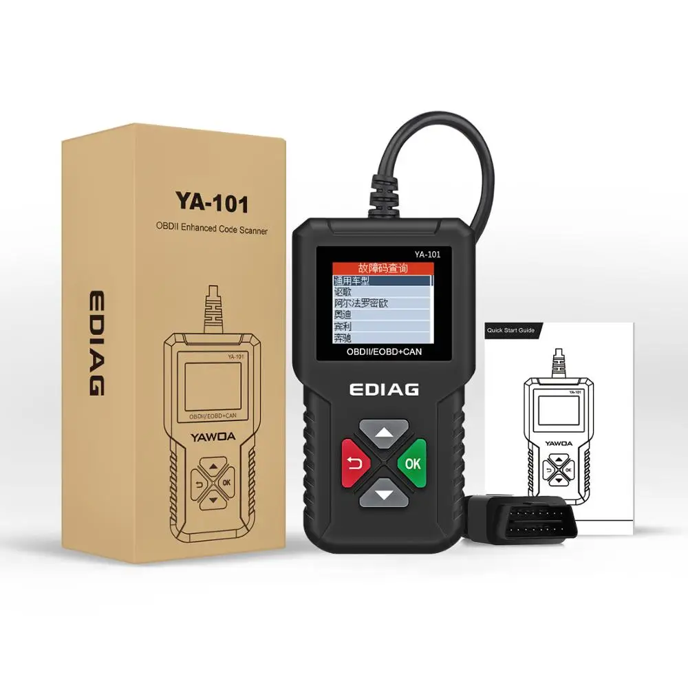YA101 OBDII/EOBD 16Pin OBD2 считыватель кодов Бесплатная USB обновление EDIAG OBD 2