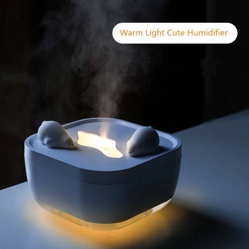 700ML Large Capacity Ultrasonic Humidifier USB Cute Polar Bear Touch Button Mist Maker Humidifier A