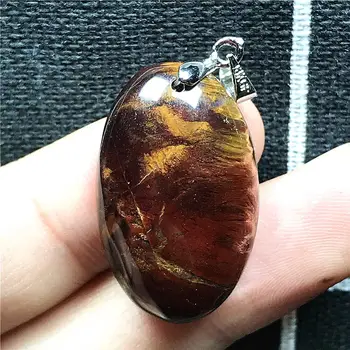 

Natural Yellow Red Pietersite Pendant For Woman Lady Man Love Crystal 27x16x7mm Beads Oval Namibia Energy Stone Jewelry AAAAA