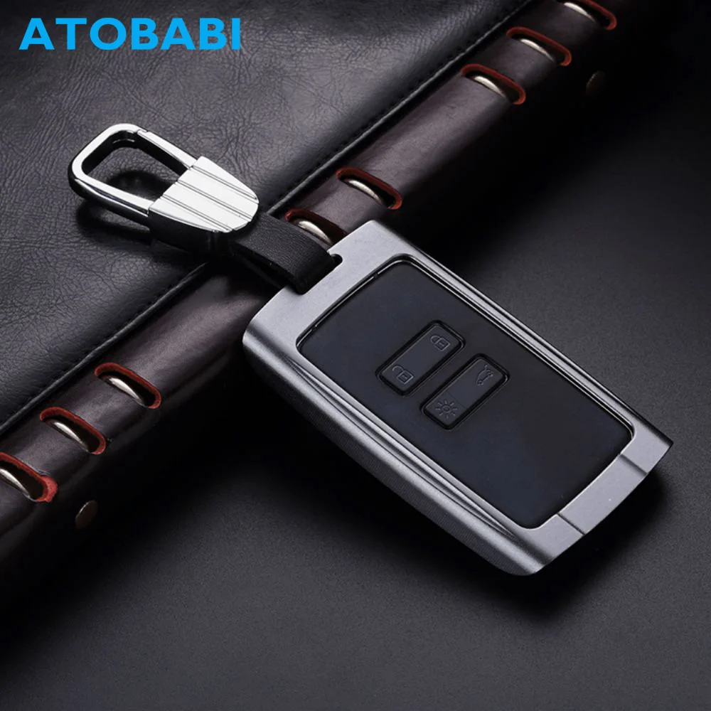 

Aluminum Alloy Car Key Case For Renault 2016 2017 Koleos Kadjar Keychain Smart Remote Fob Shell Cover Protector Frame Keys Bag