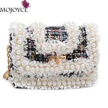 Модные шерстяные сумки через плечо для детей, девочек, элегантные жемчужные сумочки на цепочке, маленькая сумка через плечо