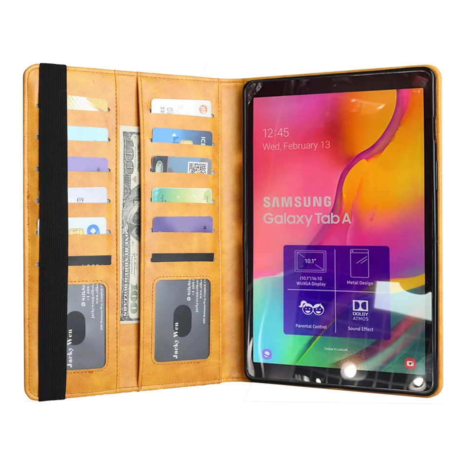 Чехол для планшета для Samsung Galaxy Tab A 10,1 ''T510 T515 чехол в стиле ретро из искусственной кожи многочисленный-Функция держатель для карт чехол-бумажник с подставкой и крышкой