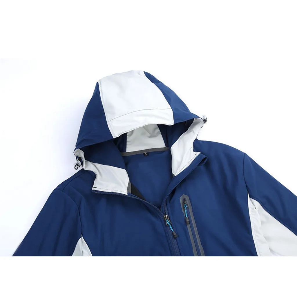 Мужская зимняя куртка с капюшоном софтшелл для ветронепроницаемого и водонепроницаемого мягкого пальто оболочка походная куртка на молнии карман Верхняя одежда