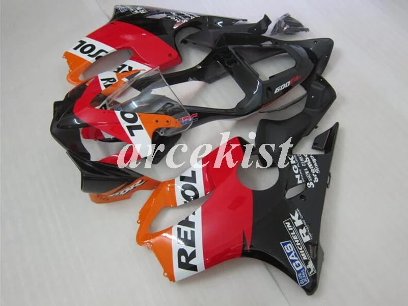 Литье под давлением ABS Обтекатели комплект подходит для Honda CBR600 FS F4i 2001 2002 2003 2004 01 02 03 04 корпус набор черный матовый - Цвет: orange red