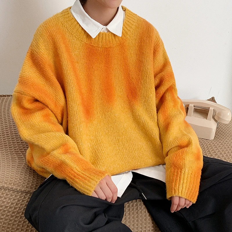Sweater Men Warm Fashion Sweter Clothes Tie Dyed Printed Casual Knit Sweaters Man Streetwear Loose Long-sleeved Pullover Men Sweater Men Warm Fashion Sweter Clothes Tie Dyed Printed Casual Knit Sweaters Man Streetwear Loose Long-sleeved Pullover Men