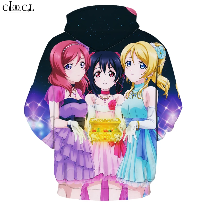Модные классические толстовки Love Live для мужчин и женщин, 3D принт, японское аниме, кофта для бега, Harajuku, уличная одежда, хипстерский свитер