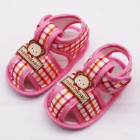 0-18M Summer Bear Pattern Hollow Sandals For Baby Boy Girl Cotton Infant Newborn Toddler Kids Soft Sole Shoes First Walker 3
