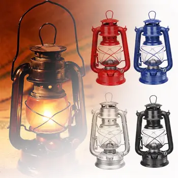 

Glass Kerosene Lamp For Bedroom Kitchen Dining Room Kerosene Lantern Bedside Lamp Black Red Blue Silver Color Vintage Oil Lamp