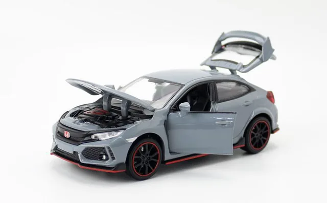 1/32 New Honda TYPE R Hatchback Model Toy Vehicle Alloy Die Cast Sound Light  Pull Back Sports Car Toys For Gifts 5