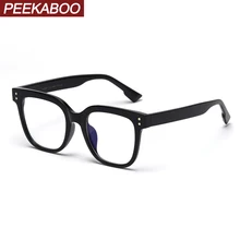 Peekaboo tr90, синий светильник, блокирующие очки для женщин, прозрачная оправа, Квадратные Заклепки, черные очки по рецепту для мужчин, оптические