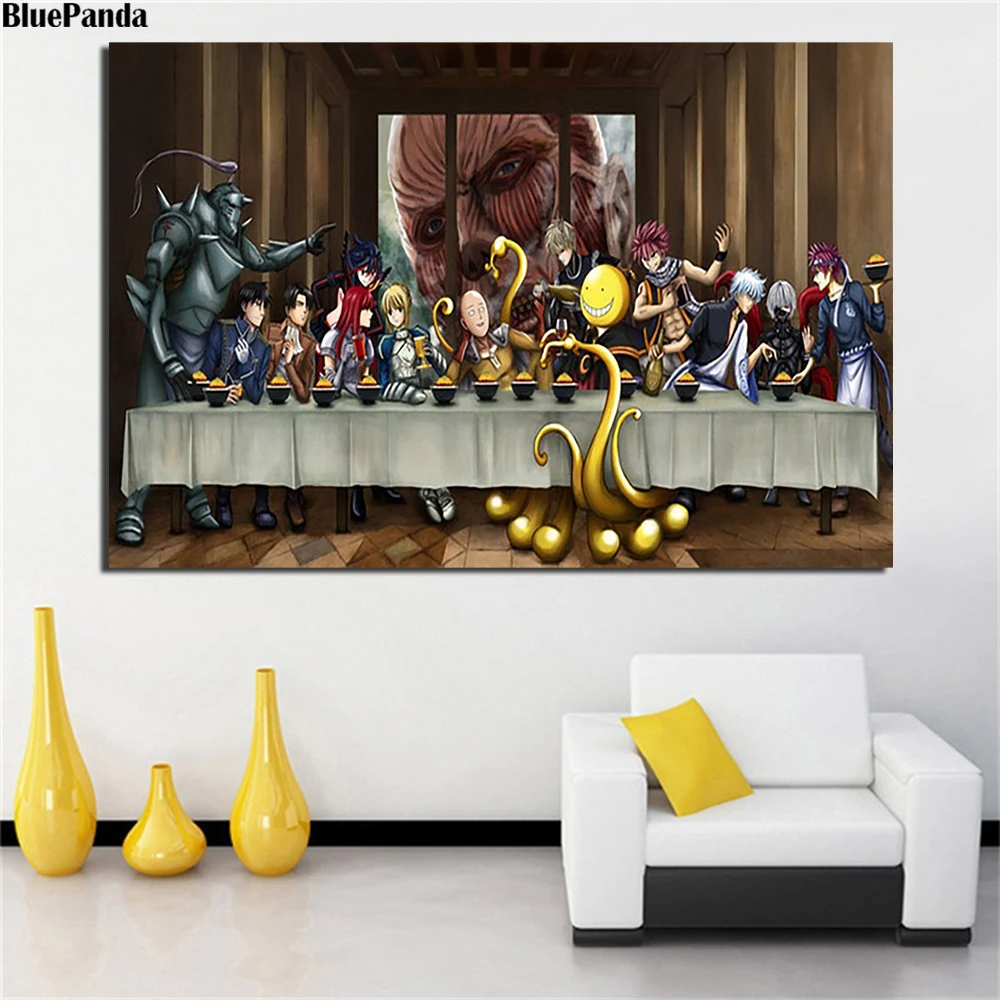Anime The Last Supper Crossover Version Poster Prints on Canvas Wall Art  for Living Room Decor Boy Gift With Frame Twelve Dinner  Walmart Canada