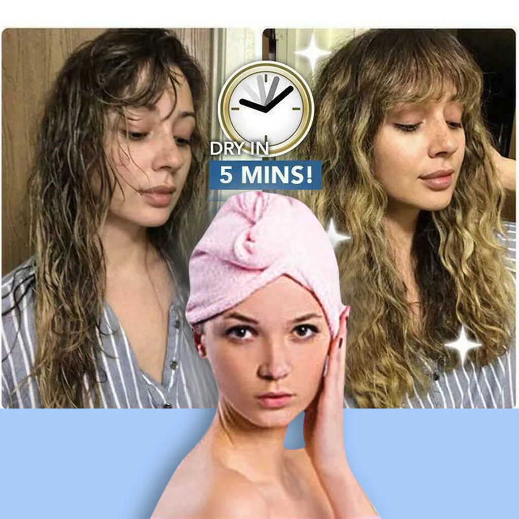 Microfiber Bath Bathing Quick Dry Hair Magic Drying Turban Wrap Towel Hat Cap W 