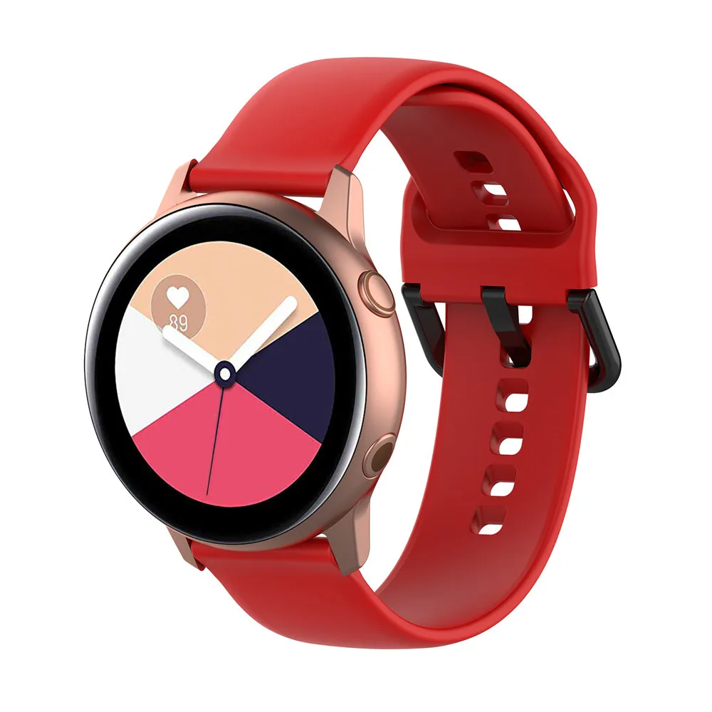 Essidi, 20 мм, для samsung Galaxy Watch Active, 2, умный браслет, ремешок, мягкий силиконовый ремешок, петля для часов Active