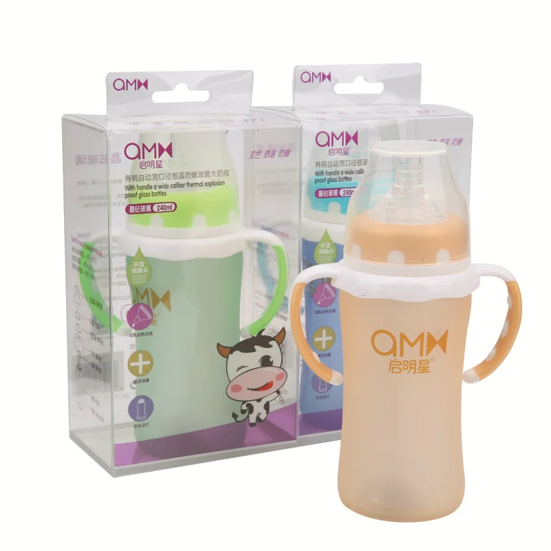 

43 Degrees Bag Plastic Temperature Wide Mouth Feeding Bottle Shatter-resistant Explosion-Proof Newborns Baby Feeding Bottle fang