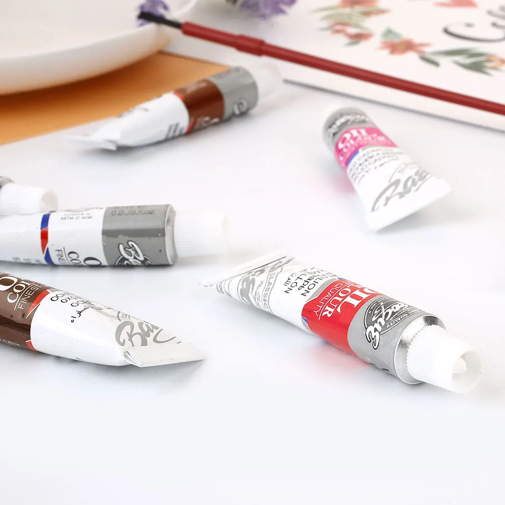 Кисти для живописи маслом 6 мл Швейные аксессуары художественные принадлежности для студентов 1 набор с кистью 12 цветов Профессиональные детские цветные хобби