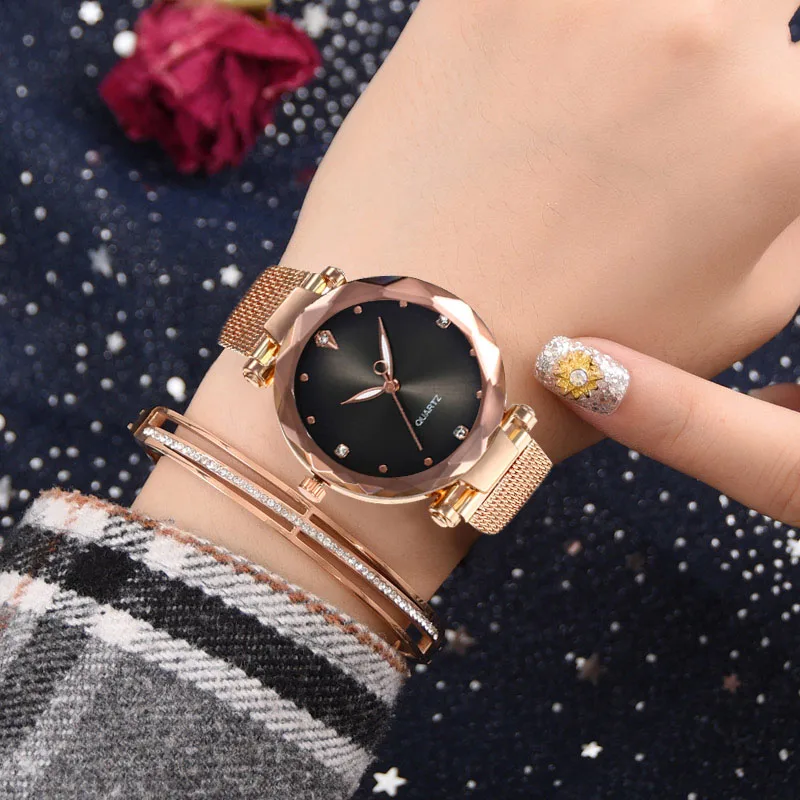 

WJ-7780 Women Watch 2019 Luxury Diamond Mesh Magnetic Starry Sky Watches Relogio Feminino Ladies Watch for Clock Zegarek Damski