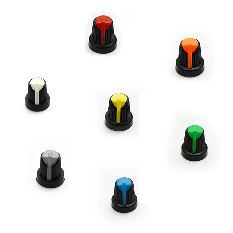 

20PCS Potentiometer knob Cap AG2 Plastic knob for Diameter 6mm Plum Handle Yellow Blue White Red Green