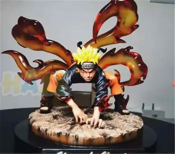 

Hot Anime Uzumaki Naruto Nine Tails Version Kurama 20cm Figure Statue Model Toy