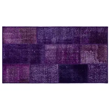 

Handmade Purple Vintage Overdyed Patchwork Area Rug 080x150 Cm-2'7''X4'11''