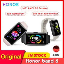 Honor Band 6สร้อยข้อมือสมาร์ท1.47 "AMOLEDว่ายน้ำกันน้ำบลูทูธสมาร์ทฟิตเนสSleep Heart Rateการตรวจสอบโทร