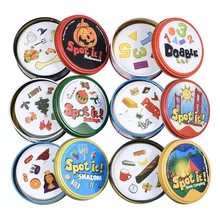 83mm Dobble ילד צהוב נקודת תיבת זה משחק כרטיס בסיסי אנגלית גרסה על כביש חגים dobble משחק