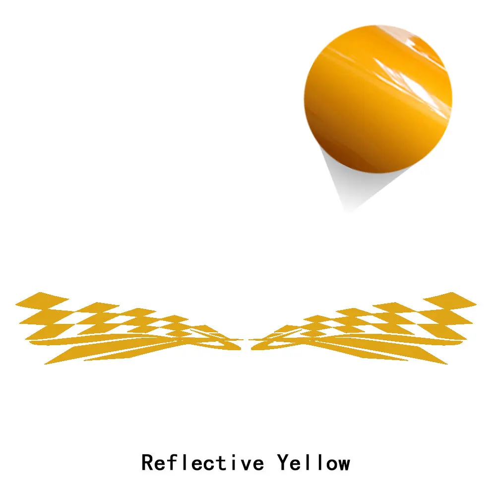 reflective yellow 2X черно-белый флаг Стайлинг автомобиля двери боковые полосы тела виниловые наклейки в виде Фотообоев c переводными картинками для MINI Cooper Clubman R55 Аксессуары для мини-наклейка - Название цвета: reflective yellow
