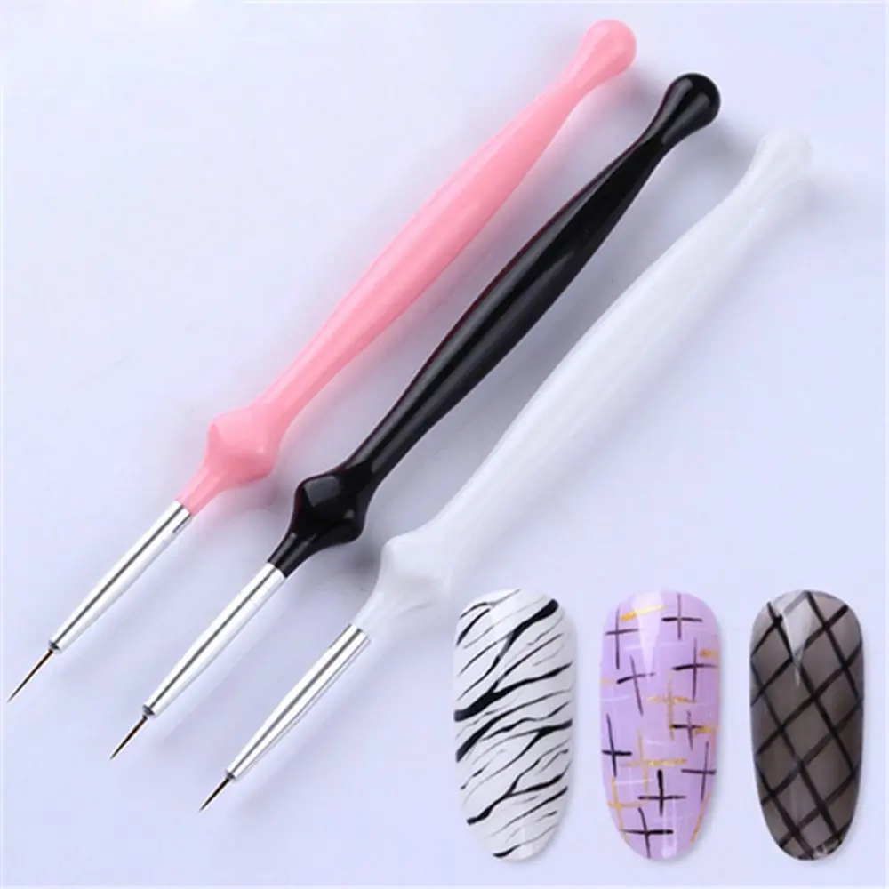 

3pcs Pen Liner Tools Set Brush Acrylic Painting Handle Uv Gel Polish Brush Nail Art Picker Dotting Pen