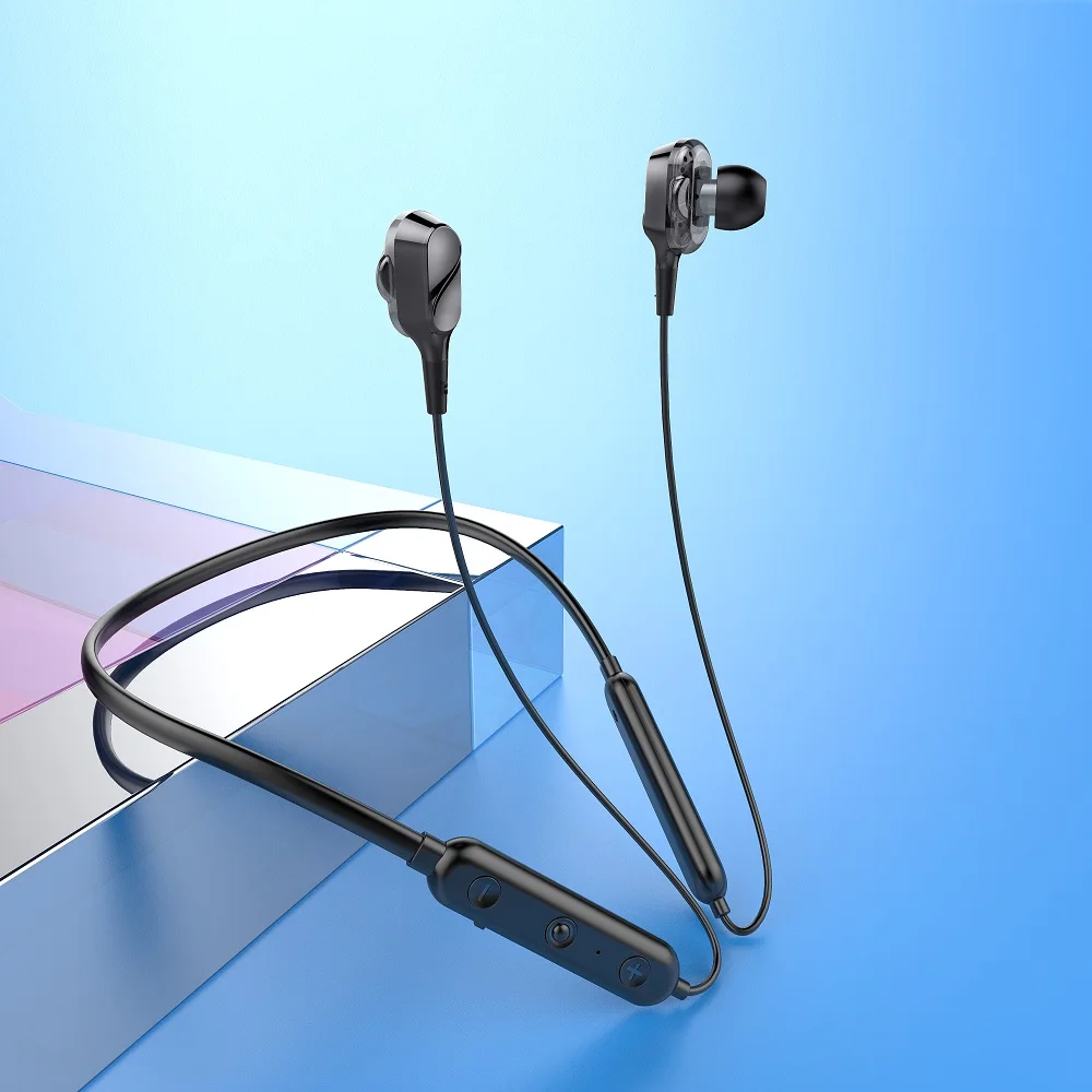 

5.0 Bluetooth Wireless Headset Neck-Mounted Earbusds Sports Gaming Music HiFi Surround Sound Earphone With MIC