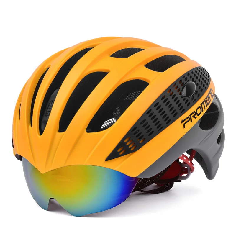 Windproof Bicycle cycling Helmet mtb bike Helmets with Rear light& Goggles capacete ciclismo casco ciclismo safety caps - Цвет: COLOR G