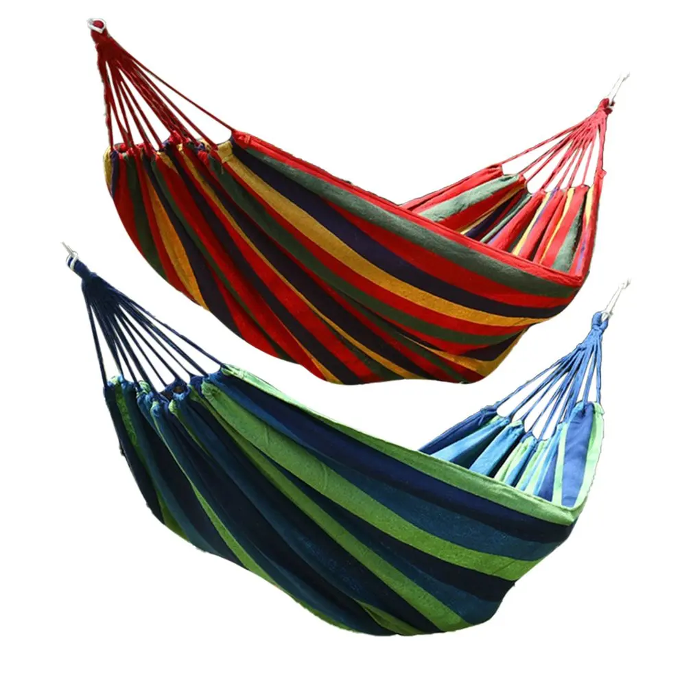 

Canvas Single Double Hammock Anti-Rollover Bending Stick Hammock Swing Ice Mesh-Shaped Stick Hammock