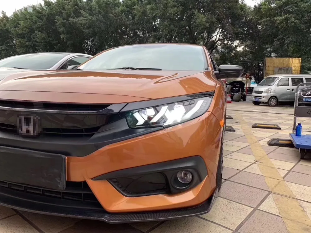 Автомобильный Стильный чехол для фары Honda CIVIC, фары G10 MK10 Bugatti, светодиодный фонарь для фар, ходовые огни, светодиодный задний фонарь