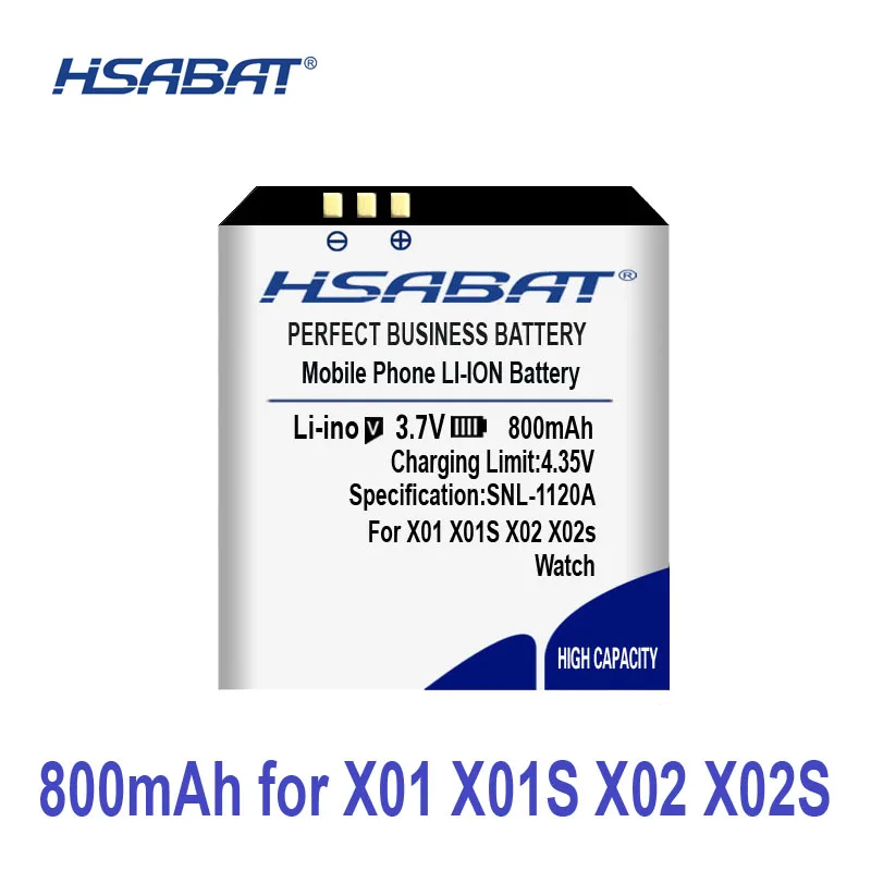 100% оригинал HSABAT 800mAh батарея для X01 X01S X86 X02 PW306 A9Plus Смарт часы|Аккумуляторы