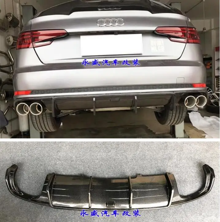 Высококачественный задний бампер из углеродного волокна для Audi A4 Sline S4 B9(с лампой