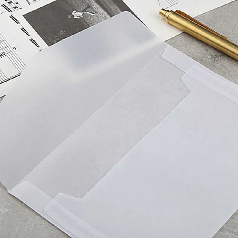 50 шт прозрачный пустой белый конверт из пищевого пергамента открытки приглашения Обложка конверты