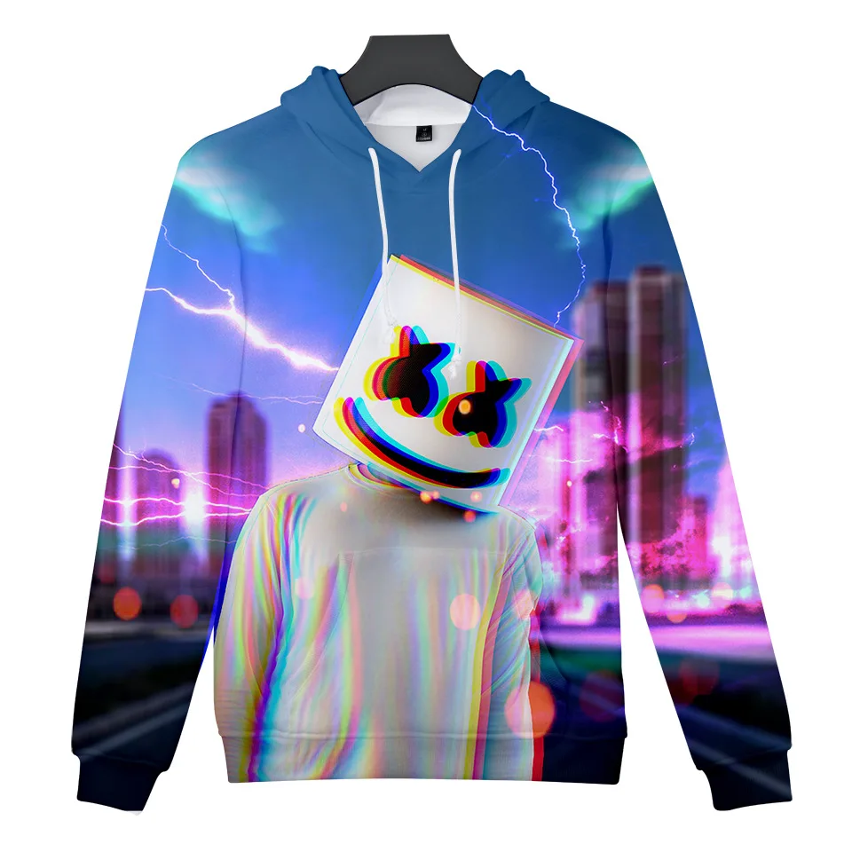 Стиль, хлопковые мужские свитшоты, карамельный ремешок, Baida DJ Marshmello, 3D цифровая печать, толстовки, мужская мода, уличная Толстовка