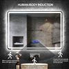 Rectangle Bluetooth Smart Bathroom Makeup Mirror With LED Warm White Light human body induction Anti-fog Beauty Mirrors 2