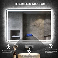 Rectangle Bluetooth Smart Bathroom Makeup Mirror With LED Warm White Light human body induction Anti-fog Beauty Mirrors 2