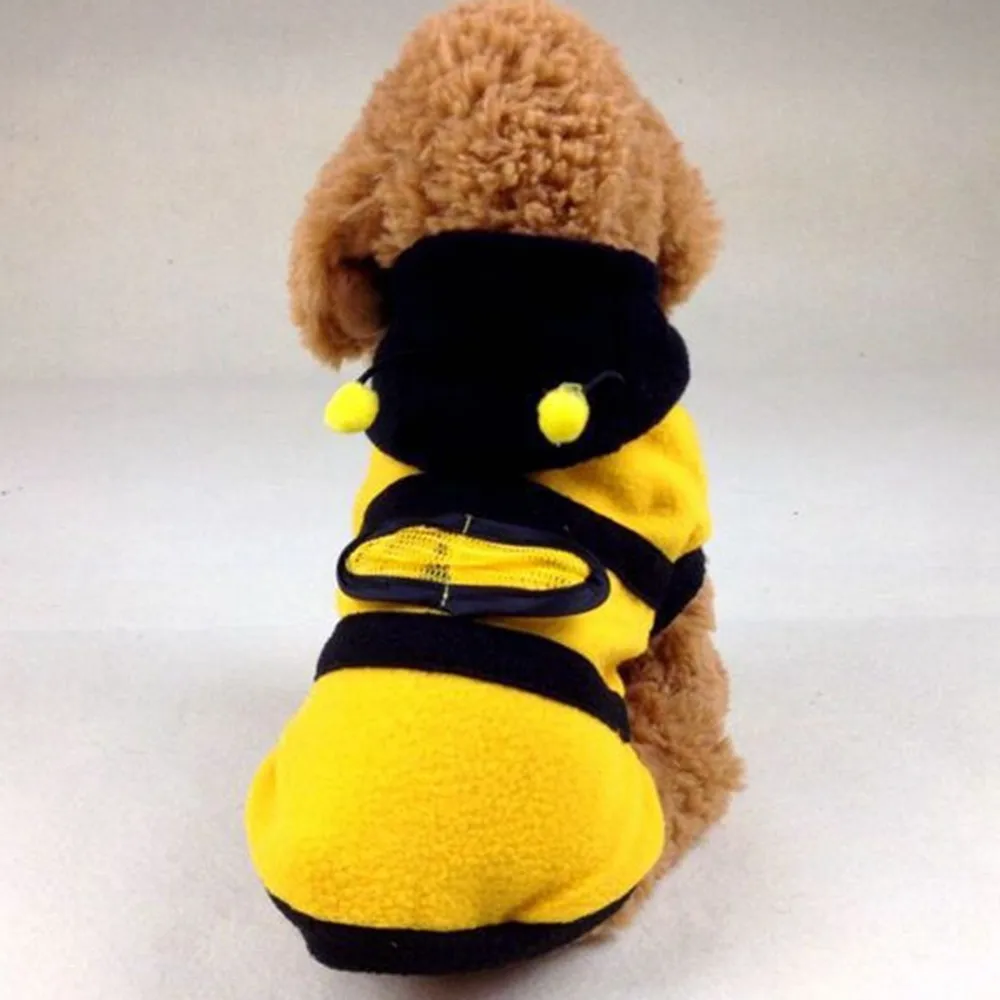 Bee Милый зимний теплый костюм пчелы для питомцев, теплое флисовое пальто для питомцев, куртка для маленьких французских бульдогов, кошек, собак, одежда для домашних животных - Цвет: Bee