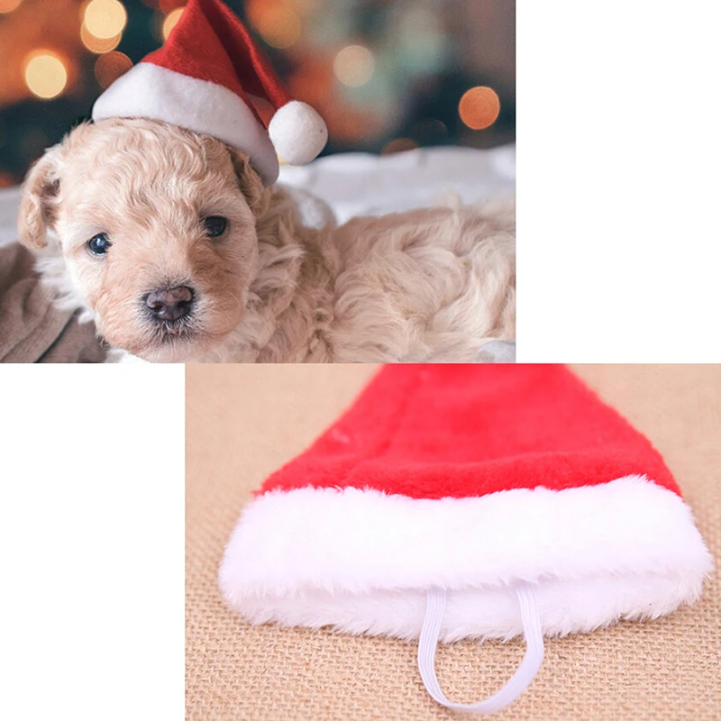Christmas Pet Santa Hat Small Puppy Cat Dog Xmas Holiday Costume Ornaments christmas beanie hat