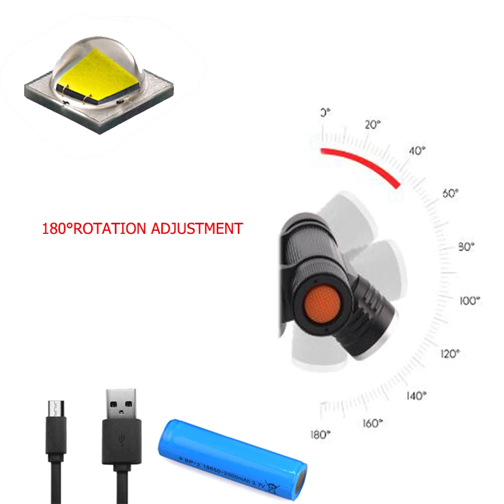 Налобный фонарь TOPCOM перезаряжаемый с 2 режимами работы и USB светодиодный высокой