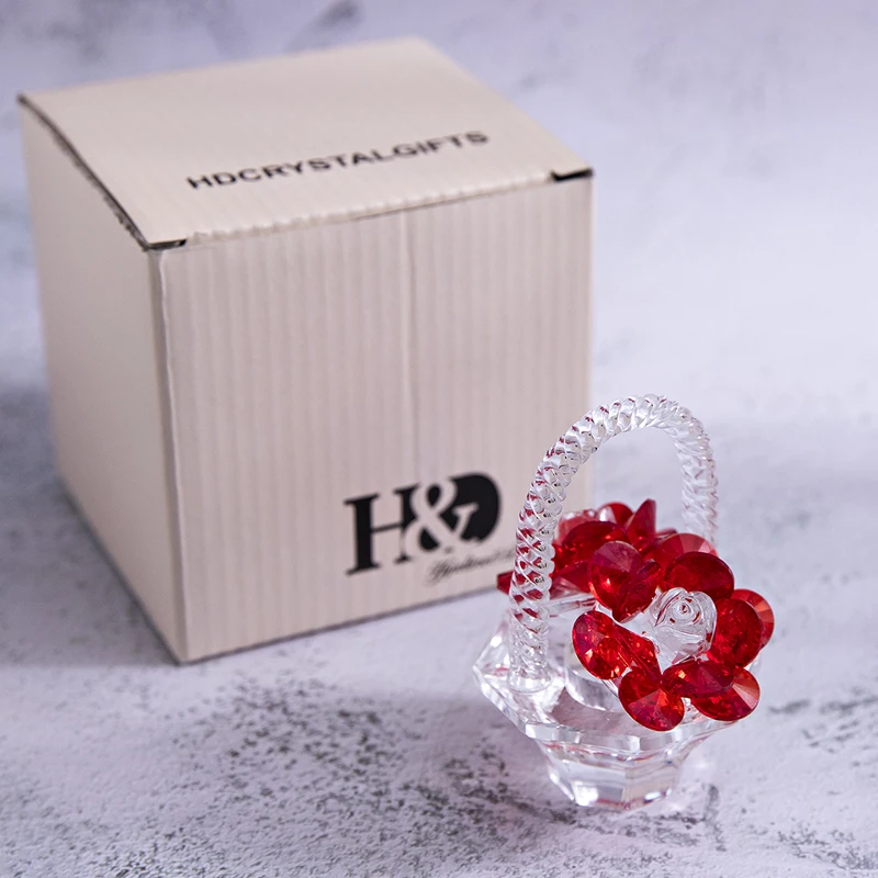 H&D HYALINE & DORA Rose Flower Gifts for Mom,Crystal Blue Flower Rose  Gift,Glass Rose Flower Gift for Valentine's Day Mother's Day Christmas