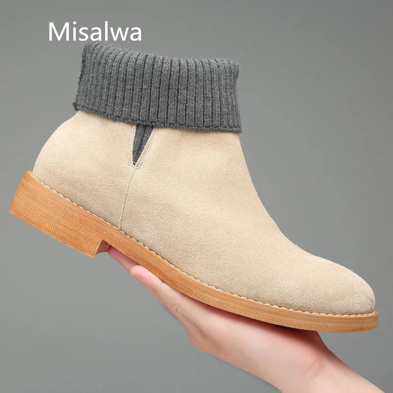 Misalwa/натуральная кожа; мужские замшевые повседневные модельные ботинки; ботильоны; официальная обувь; мужская обувь на резиновой подошве и низком каблуке