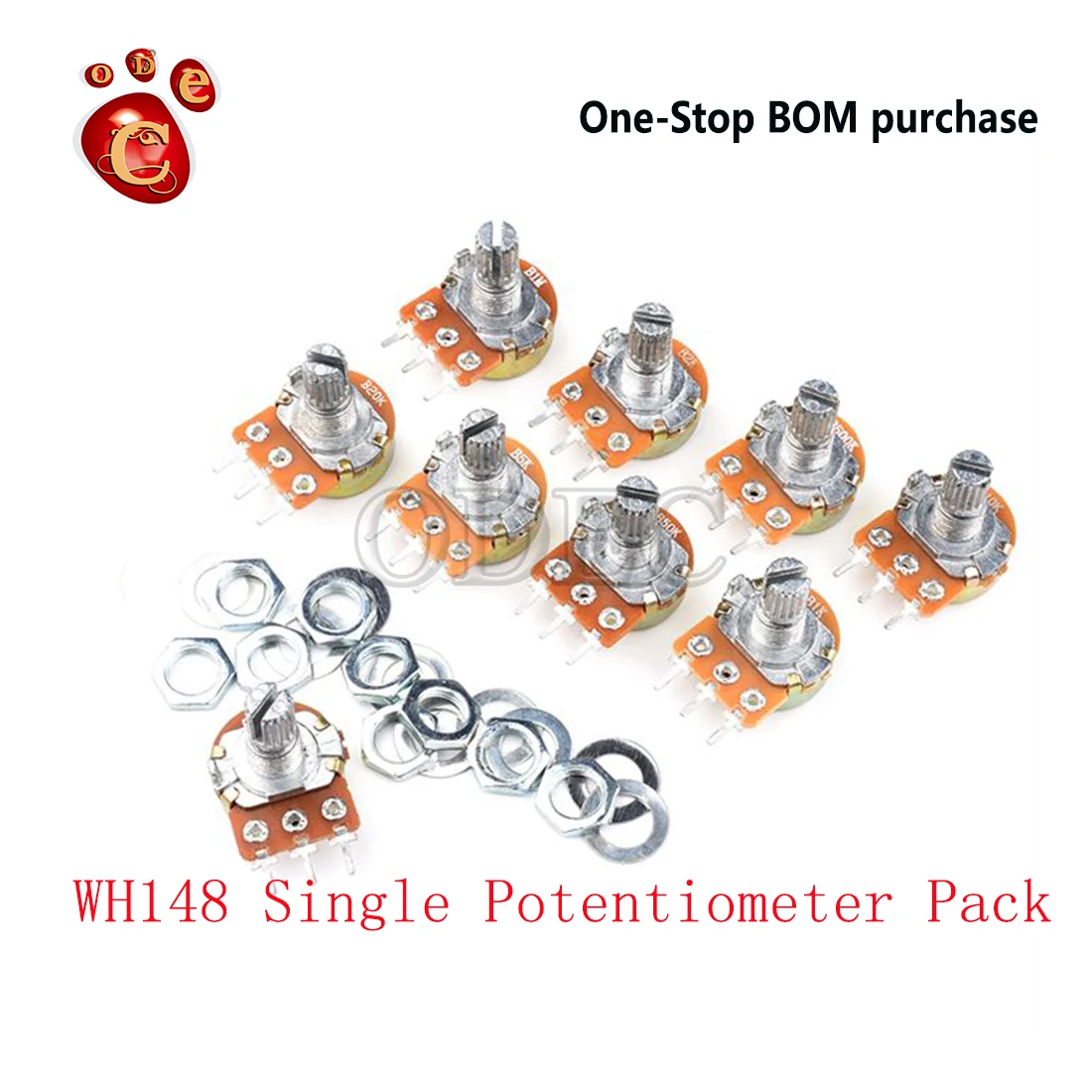 WH148 Single Potentiometer Pack Element Pack 9 Resistance Values B1/2/5/20/50K-1M 3 Pin Handle Length 15MM minisas hd to minisas hd l 1m single pack moq 1 90sk0000 mgzan0