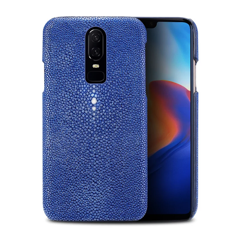 

Luxury Phone Case For Oneplus 6 6T 7 7T Pro Case For 3 3T 5 5T Real Pearl Fish Skin Back cover
