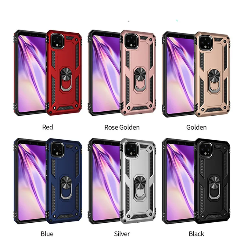 Многоцветный 50 шт./лот противоударный защитный чехол для телефона Google Pixel 3A 4 XL с автомобильным кольцом - Цвет: Многоцветный