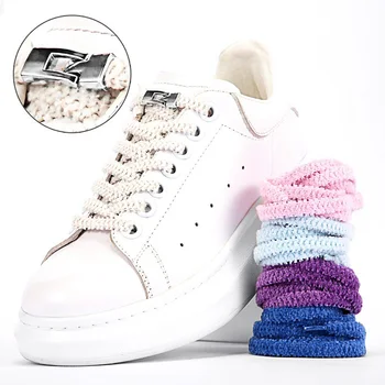 

Hook metal head Plush elastic shoelaces, suitable for children and adults lazy shoelaces, 15 colors optional, 8 colored metal he