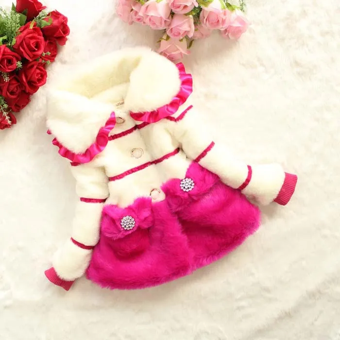

CYSINCOS Autumn Winter Girls Coat Cotton Girls Jacket Thick Fake Fur Warm Jackets For Girls Clothes Coat Casual Kids Outerwear
