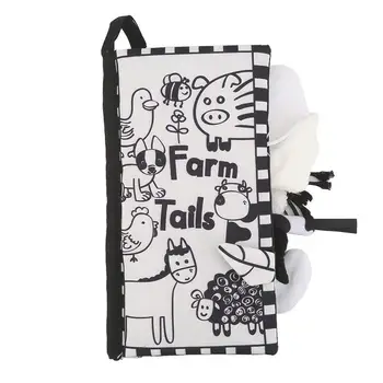 

Kuulee Baby Early Education Toys Black and White Puzzle Tail Cloth Book