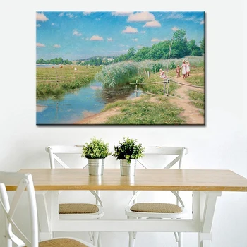 

European Style Landscape And Seascape Canvas Oil Painting Rural Scenery Sea Wall Art Pictures For Hotel Home Decor Wallpaper