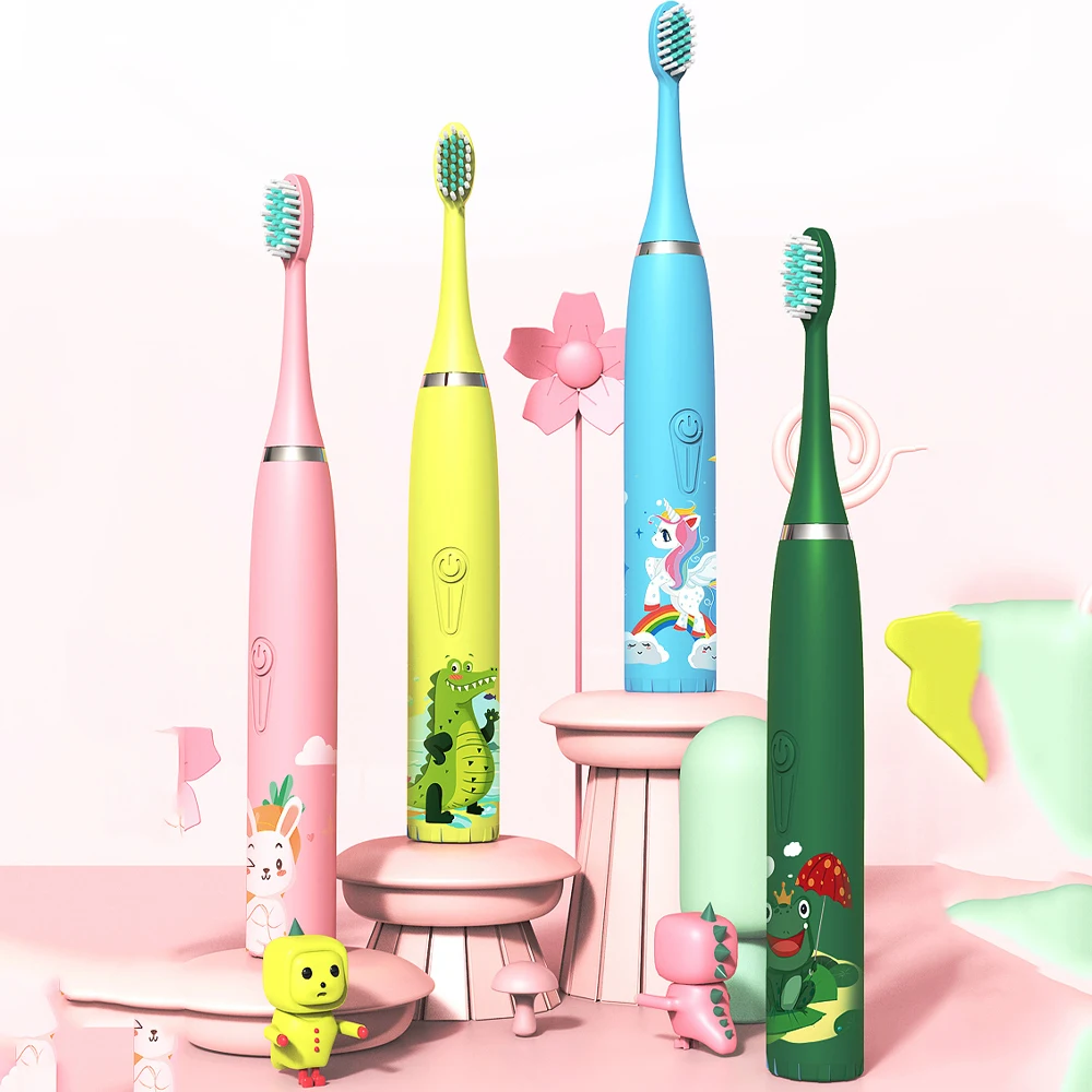 Children's Electric Toothbrush Kids 3 To 12 Years Old Cleaning Care Oral Bacteria USB Charging | Бытовая техника
